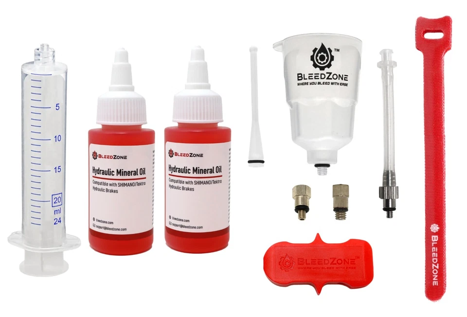 BLEEDZONE Bleed Kit for Zoom Hydraulic Brakes with Mineral Oil and Funnel - Pick Your Kit!