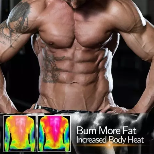 Mens Sauna Suit Sweat Vest Waist Trainer Body Shaper Tank Top Compression Shirt - Picture 8 of 30