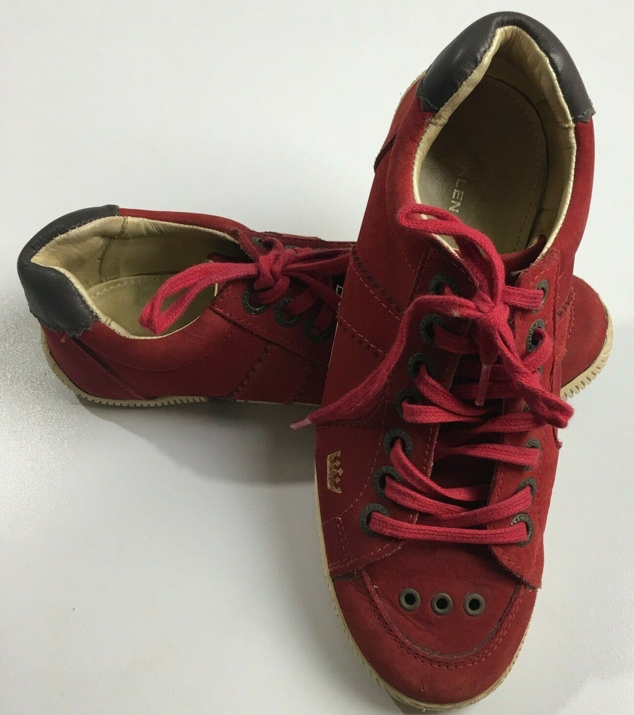 OSKLEN Red Leather Sneakers Tennis Shoes Low Top Lace Up Women\u0026#039;s US  Size 6 | eBay