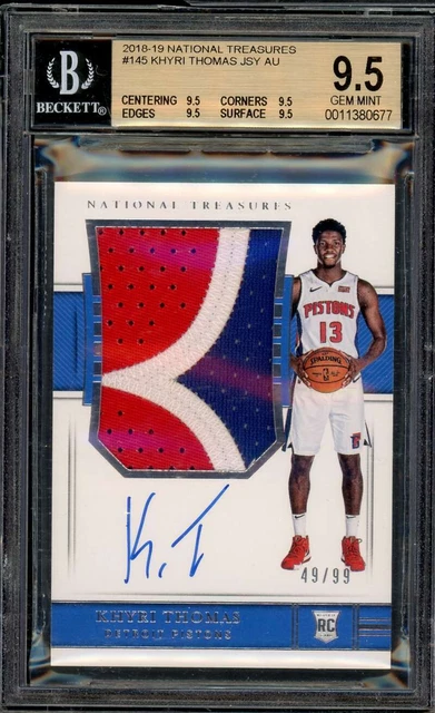 Khyri Thomas Rookie 2018-19 National Treasures Autograph (pop 2) #145 BGS 9.5