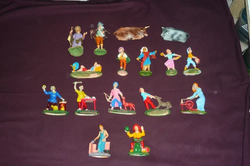 16pc Lot Vintage Fontanini Plastic Figurines Made in Depose Italy Spider++