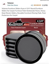Felt Furniture Sliders Hardwood Floors Yelanon – 8 PCS 4 3/4 inch Furniture S...