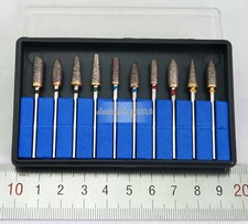 10pcs Dental Lab 2.35mm Polishing Burr Tooth Drills Diamond Burs Fully-Sintered