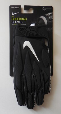 Nike NFL Superbad 5.0 Football Gloves Men Black/Black/White Medium
