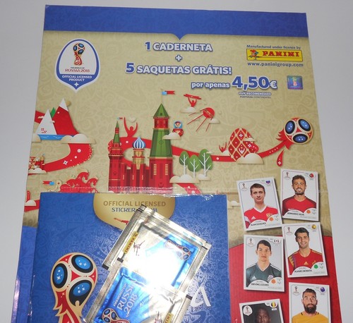 Panini WM 2018 Russia World Cup PORTUGAL Sticker Starter Album + 5 Packs Tüten - Picture 5 of 7