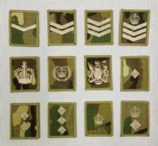 Rank Badge MTP Ivory Multicam LCPL, CPL, SGT, STAFF, WO2 RQMS OFFICER Army Patch