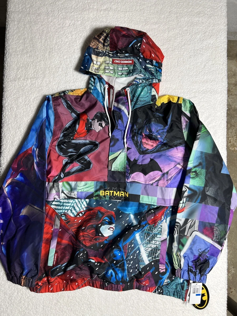 NWT Members Only DC Batman Robin Suicide Squad Black Mens Jacket Joker SZ XL