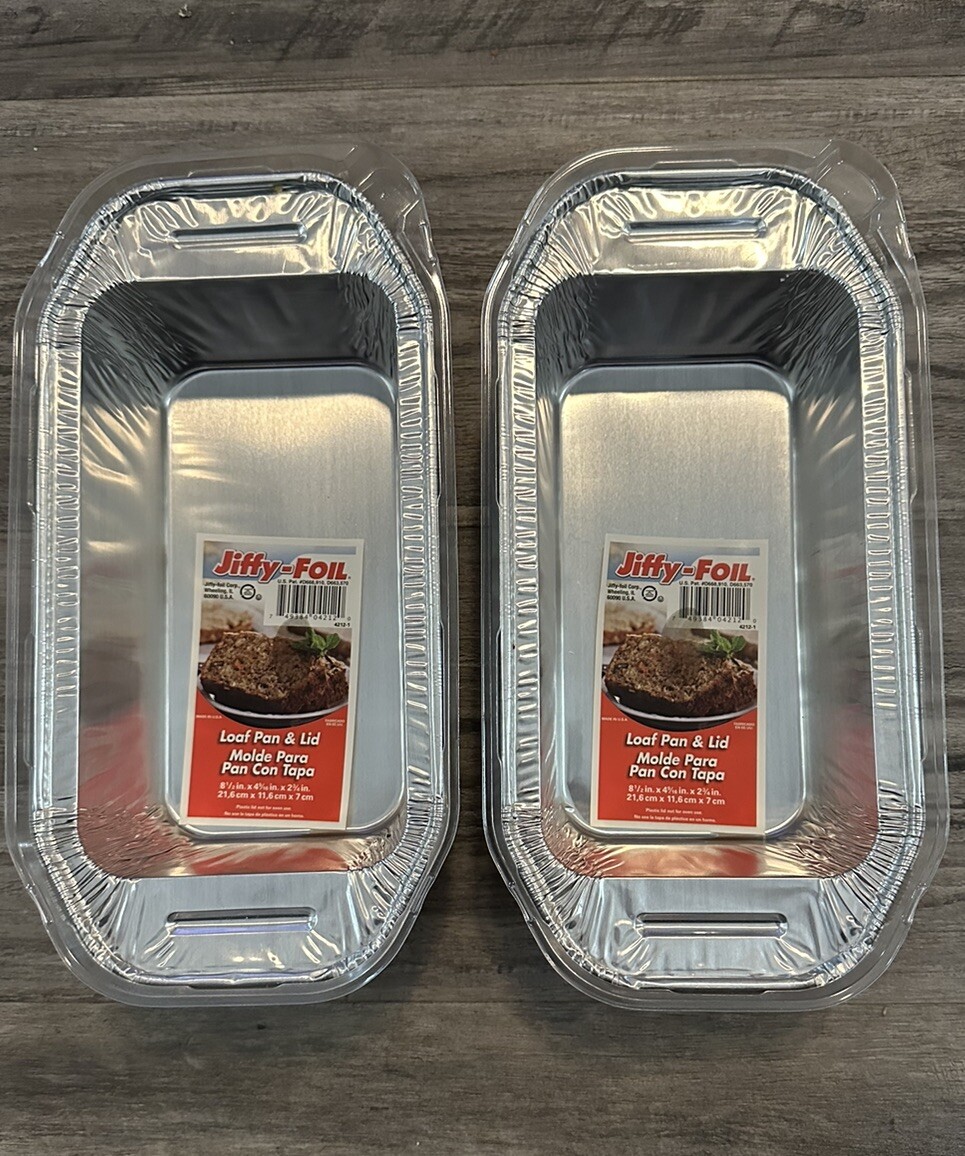 Jiffy-Foil Loaf Pan Lid 1/2”X 9/16”X 3/4”RARE-New Set Of