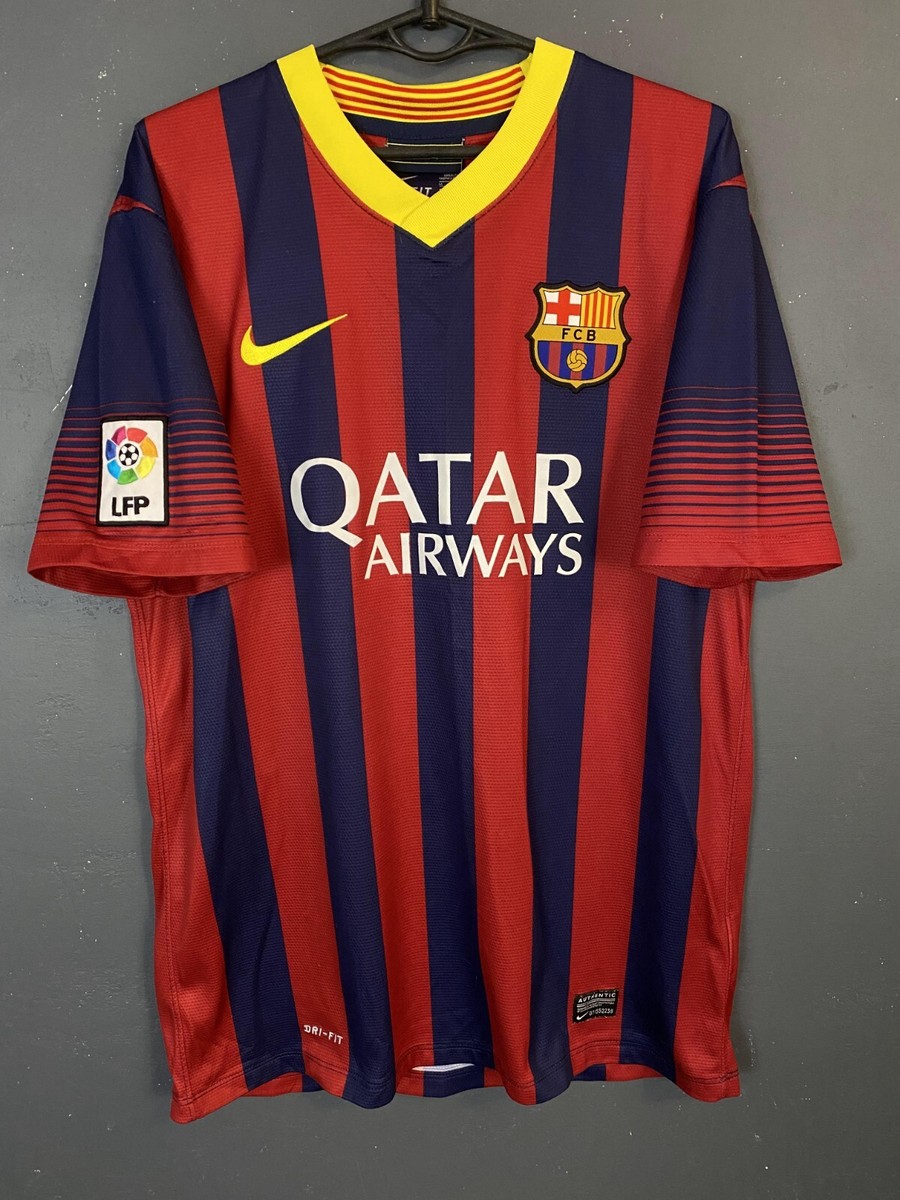 INIESTA #8 MEN'S NIKE FC BARCELONA 2013/2014 SOCCER FOOTBALL SHIRT