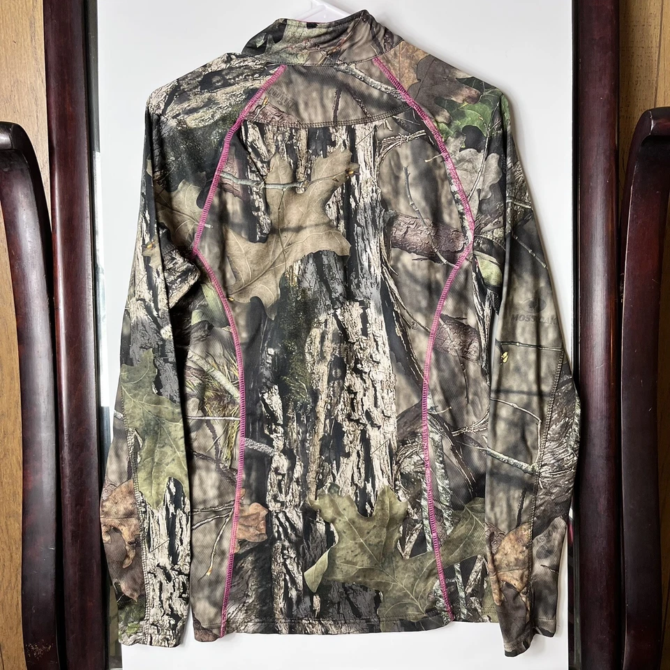 Женская футболка Mossy Oak (M) на молнии 1/4 камуфляж с длинным рукавом розовые большие пальцы - Изображение 4 из 4