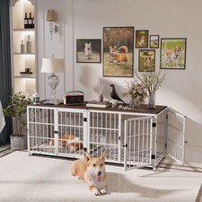 Heavy Duty Dog Crate Dogs Furniture Style cage for Jumbo Large Medium Small Dogs
