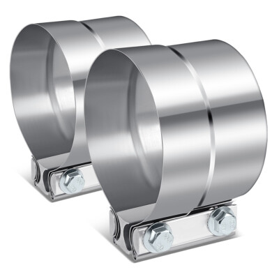 2PCS 4inch'' Lap Joint Exhaust Band Clamp Muffler Sleeve Coupler Stainless Steel