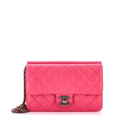 Chanel Crossing Times Flap Bag Quilted Lambskin Medium Pink 