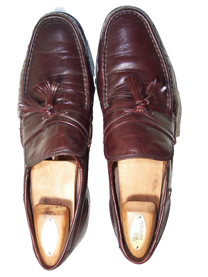 French Shriner Mens sz 11.5M Brown Leather Moc Toe Tassle  display picture 3