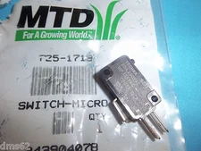 NEW MTD 20 AMP MICRO SWITCH FITS  MANY BRANDS  725-1719  OEM 