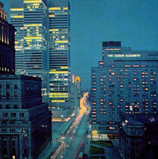 * VTG Chrome Postcard Dorchester Street Montreal Canada c1967