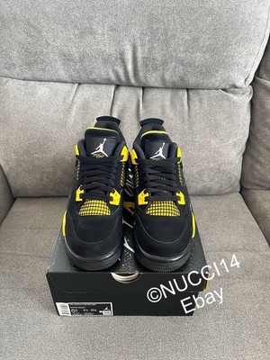 Size 5.5Y - Nike Air Jordan 4 Retro Thunder Yellow Black 2023