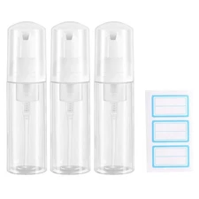 3pcs 2oz Plastic Travel Foam Pump Bottle - Portable Foaming Empty Bottle Disp...