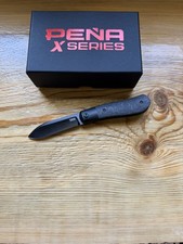 Pena Knives Dogleg Jack Black Out Marble Carbon Fiber Scales M390 Blade
