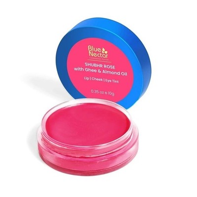 Blue Nectar Lip Tint Balm Rosy Pink Tinted Lips (10g, 10 Herbs)
