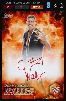 Topps Slam DIGITAL 2025 Color Splash Orange Motion Sig Grayson Waller ICONIC