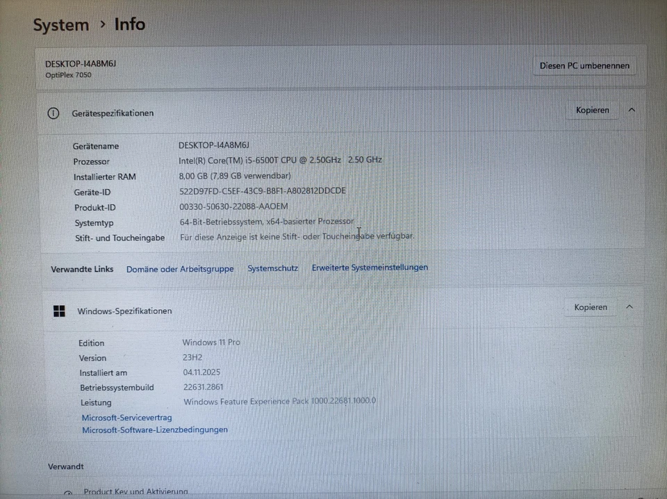Dell Optiplex 7050 PC USFF Intel i5-6500T 8GB RAM, 256GB SSD Windows 11 Pro Nr16 - Bild 2 von 4