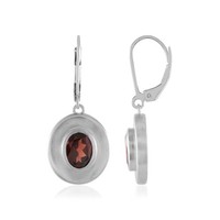 Cavill Silberohrringe Mosambik Granat 2,86Ct Oval Platin Echtschmuck