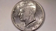 1990-D Kennedy Half Dollar Brilliant DDO DDR Collar Clash Error Variety Coin Raw