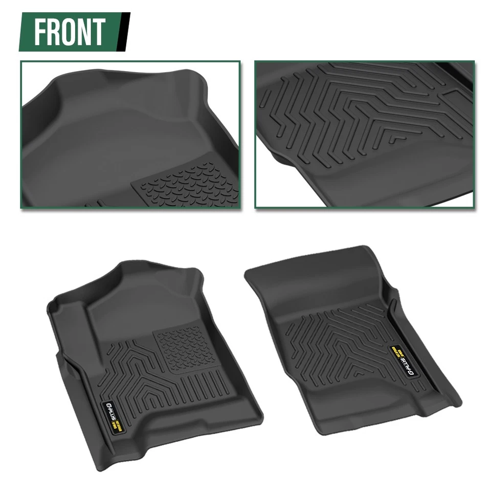 TPE Floor Mats Liners Fit For 14-18 Silverado/Sierra 1500 2500HD 3500HD Crew Cab Foto 3 de 4