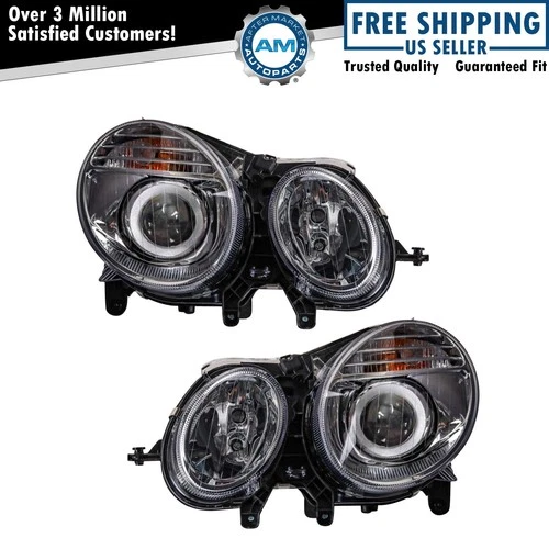 Headlight Assembly Pair LH RH 2pc for 2007-2009 Mercedes-Benz E320 E350 E550