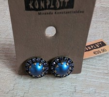 Simply Beautiful - Konplott Ohrstecker in dunkelblau/lila