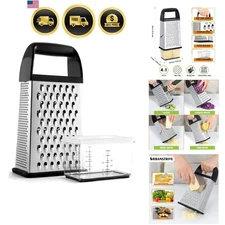 Cheese Grater with Container Stainless Steel Kitchen Grater Cheese Shredder