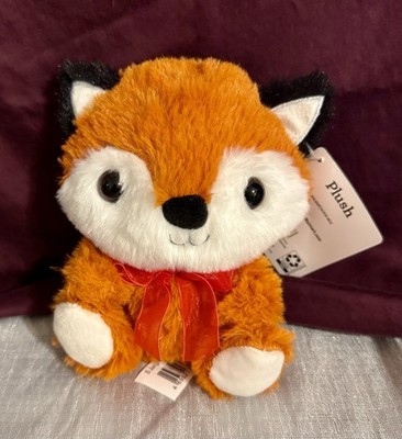 Way To Celebrate 7'' Small Sitting Orange & White Soft Cute Fox Plush Animal