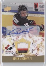 2015 Team Canada Juniors Jersey Gold Spectrum /199 Deven Sideroff Patch Auto 7i2