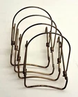 LOT OF FOUR GOLD TONE WIRE ADJUSTABLE PLATE OR BOWL DISPLAY STAND 4 X 5 3/4 X 5