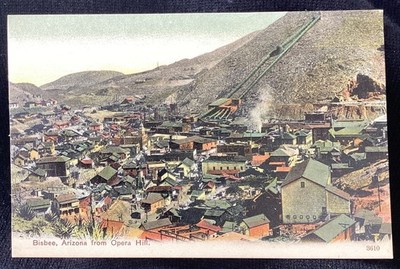 Bisbee Arizona Postcard From opera hill Mine Mining Vintage Unused UDB