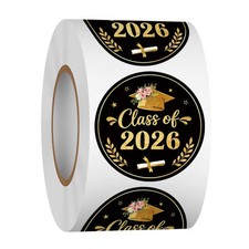 500 PCS 1.5 Inch Graduation Stickers Class of 2026 Stickers Roll for Party, Gi..