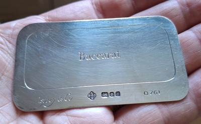 SEHR SELTENER HM 1976 ASPREY'S London SILBER Gaming Chip POKER / BACCARAT sehr guter Zustand