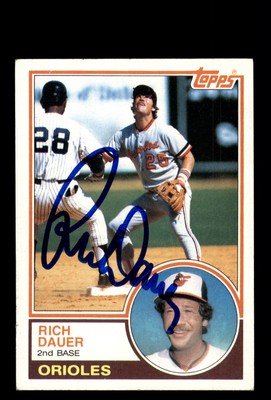 Signed Baseball Card Auto Rich Dauer 1983 Topps #579 Baltimore Orioles