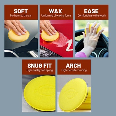 6 PCS-Microfiber Foam Sponge Polish Wax Applicator Pads Car Home Cleaning Tool