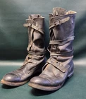 Vintage WW2 US Military Black Tanker Boots Wrap Around Straps,please Read Descri