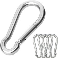 5PCS 3.15In Large Carabiner Clip, Stainless Steel Carabiner Heavy Duty, Spring S