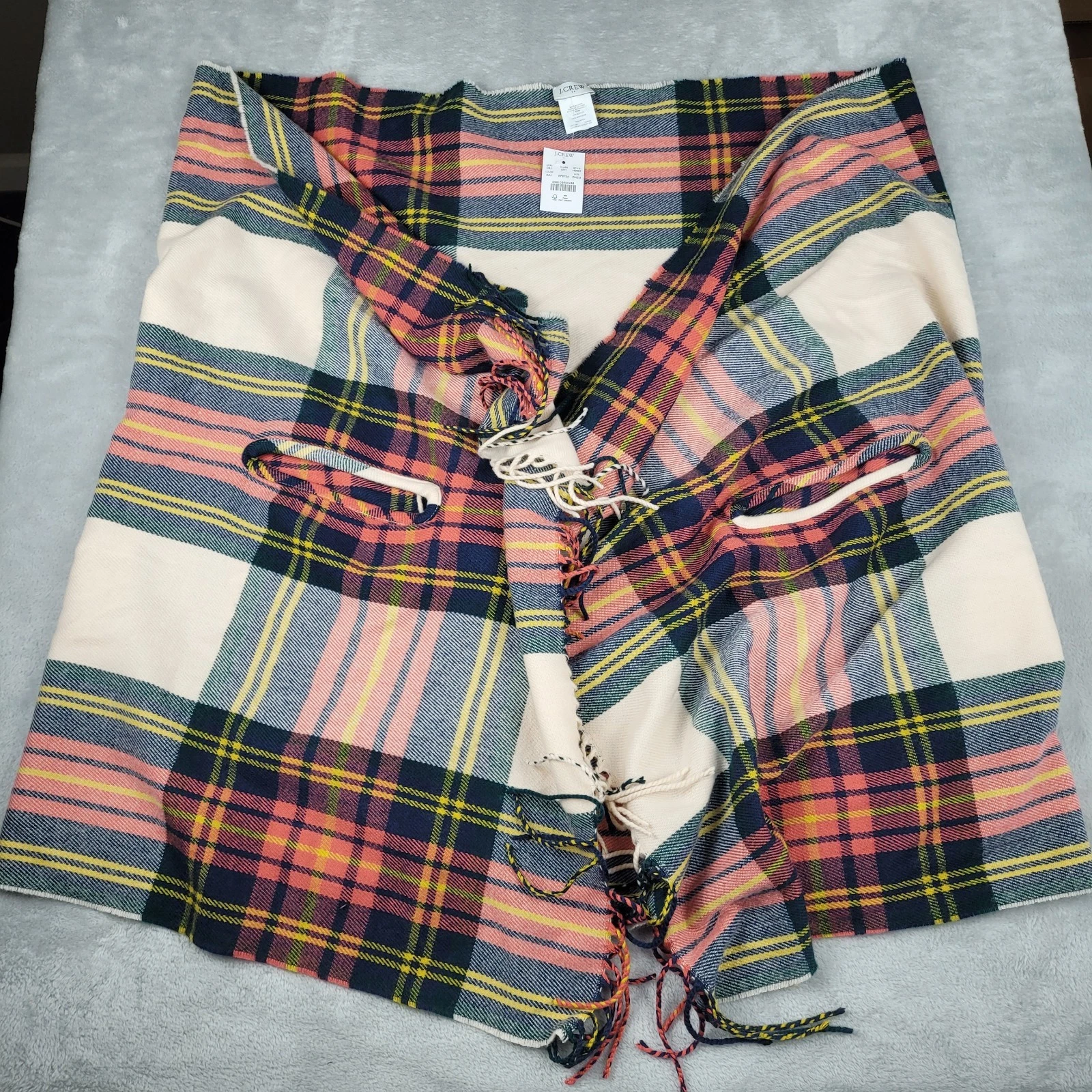 NWT J.Crew Women’s Blanket Cape-Scarf Shawl Poncho Plaid