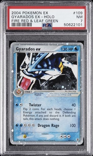 2004 POKEMON EX FIRE RED & LEAF GREEN #109 GYARADOS EX-HOLO PSA 7