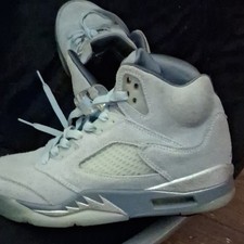 Jordan Air Jordan 5 Gray High Top Lace-Up Bas...