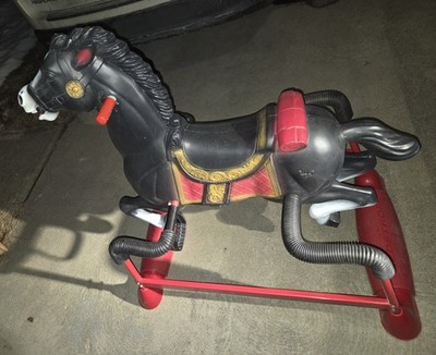 Antique Vintage Hedstrom Spring Rocking Horse Ride On Pony Black Beauty