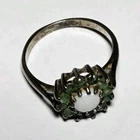 vintage used Silver cluster ring unmarked signed tested size 5.5 2.2gr