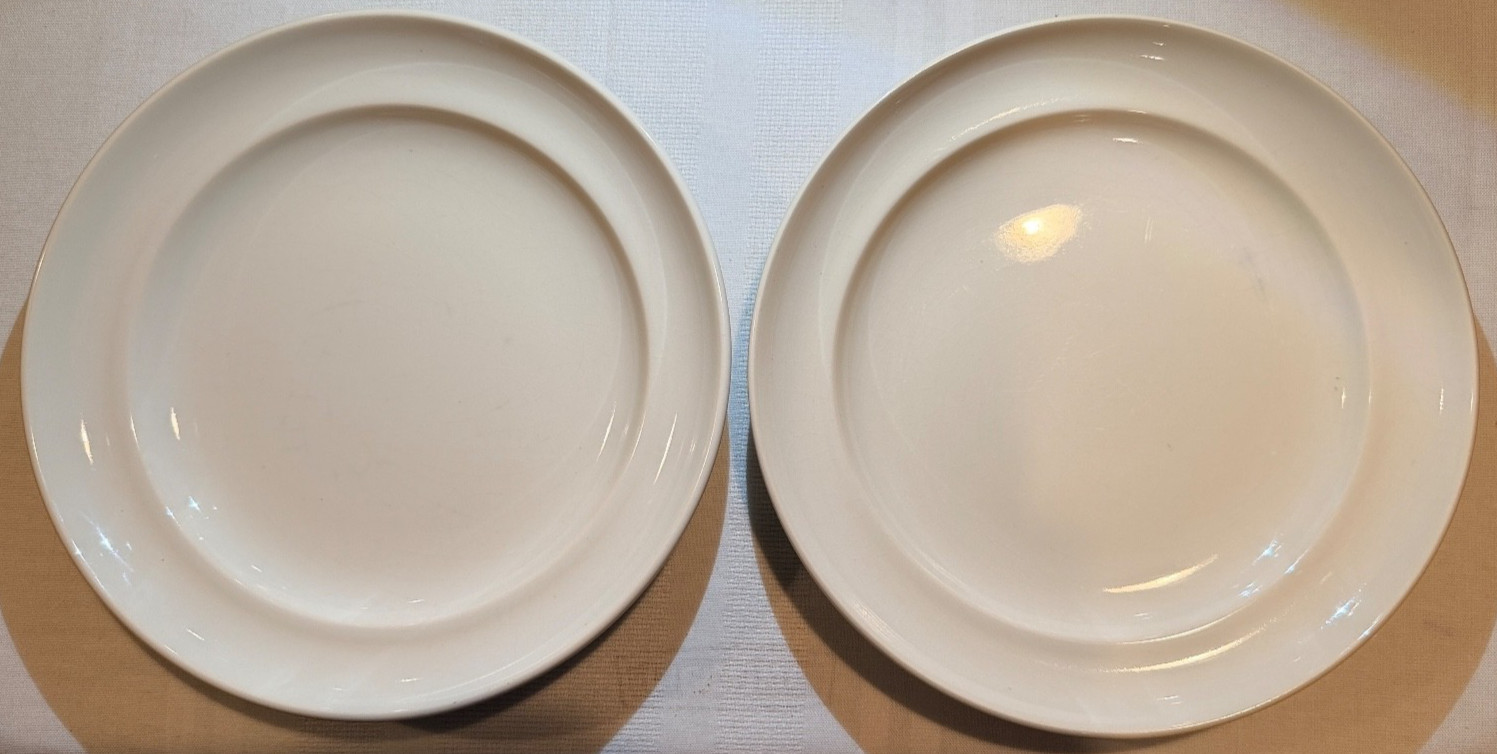 Set of 2 Pottery Barn "Sophia"  9.5 "  off white cream Luncheon Plates