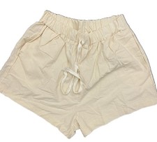 Unbranded Womens Cream Elastic Waist Shorts Size L