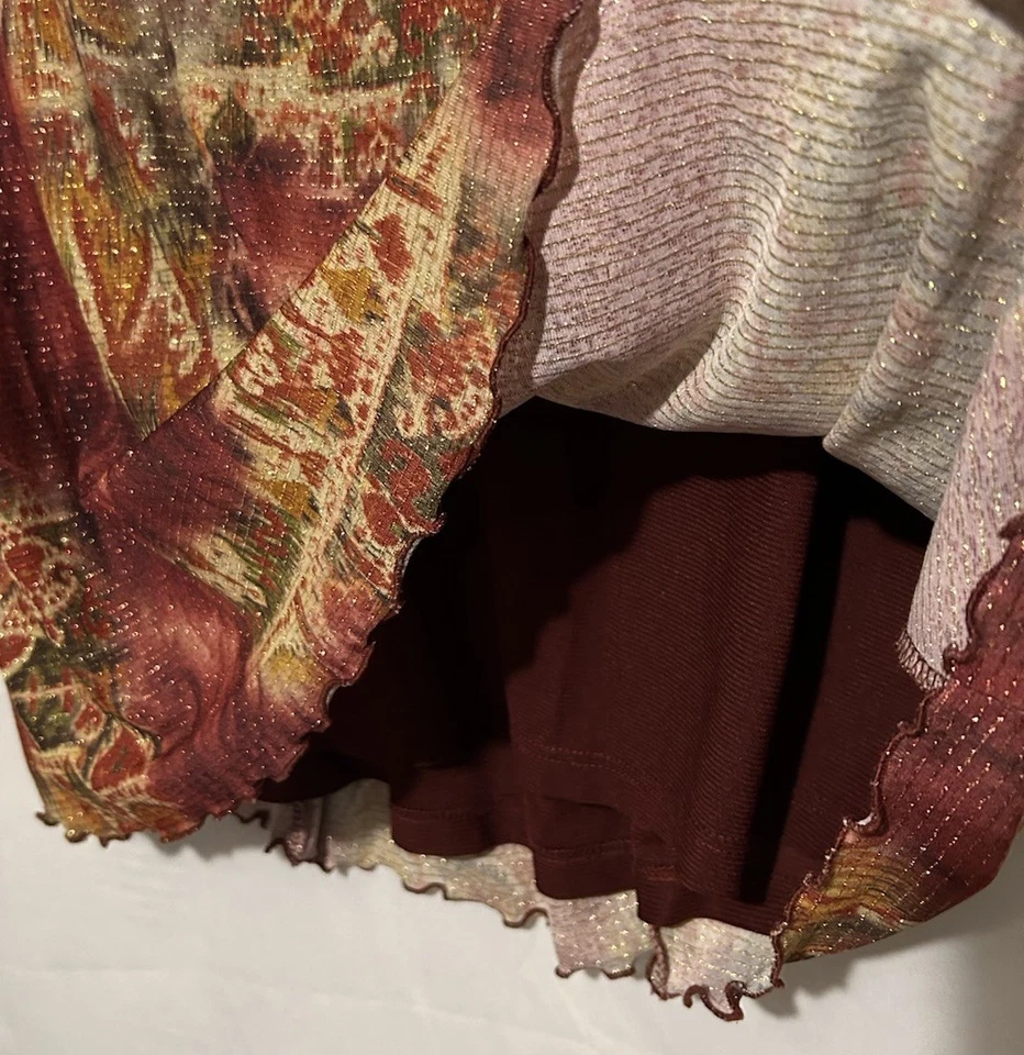 Inc Top 1X Vintage Y2K Boho Stretch Knit Fairycore Whimsigoth Babydoll Shirt - Image 4 of 4